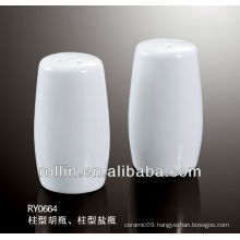 2014 elegant design pillar shape salt and pepper shaker as one set